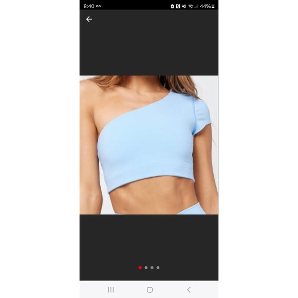 NWT NEW fuchsia pink one shoulder active gym top women's XL crop y2k L space - Picture 5 of 10